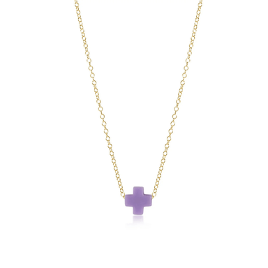 Enewton Gold Signature Cross Necklace - Purple - Enewton