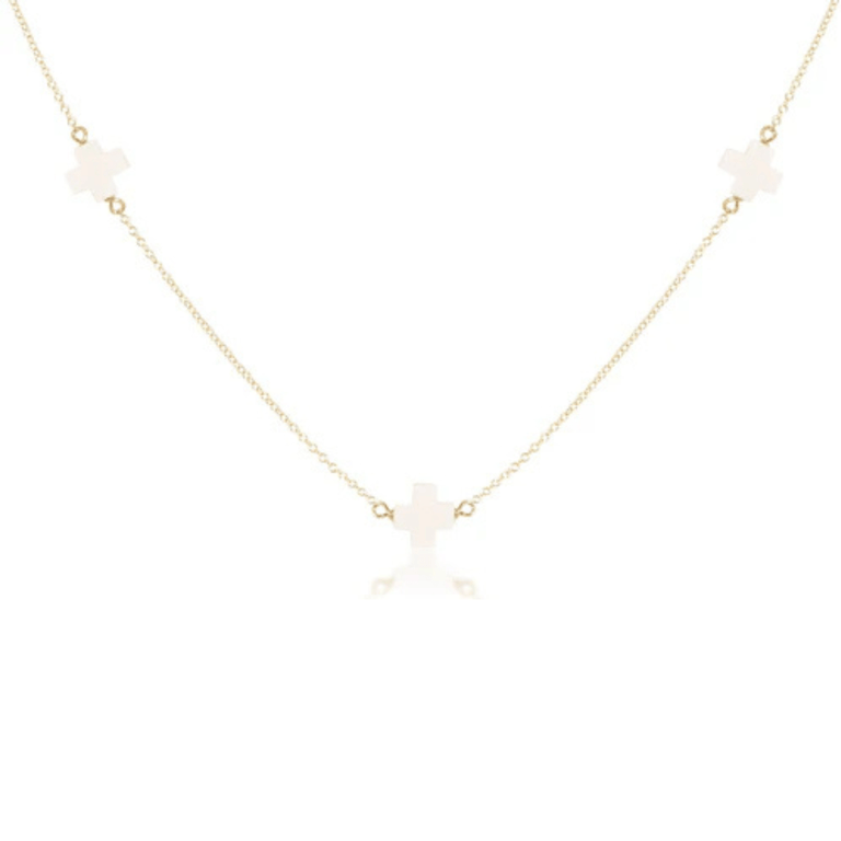Enewton Sm Off-White Cross Necklace