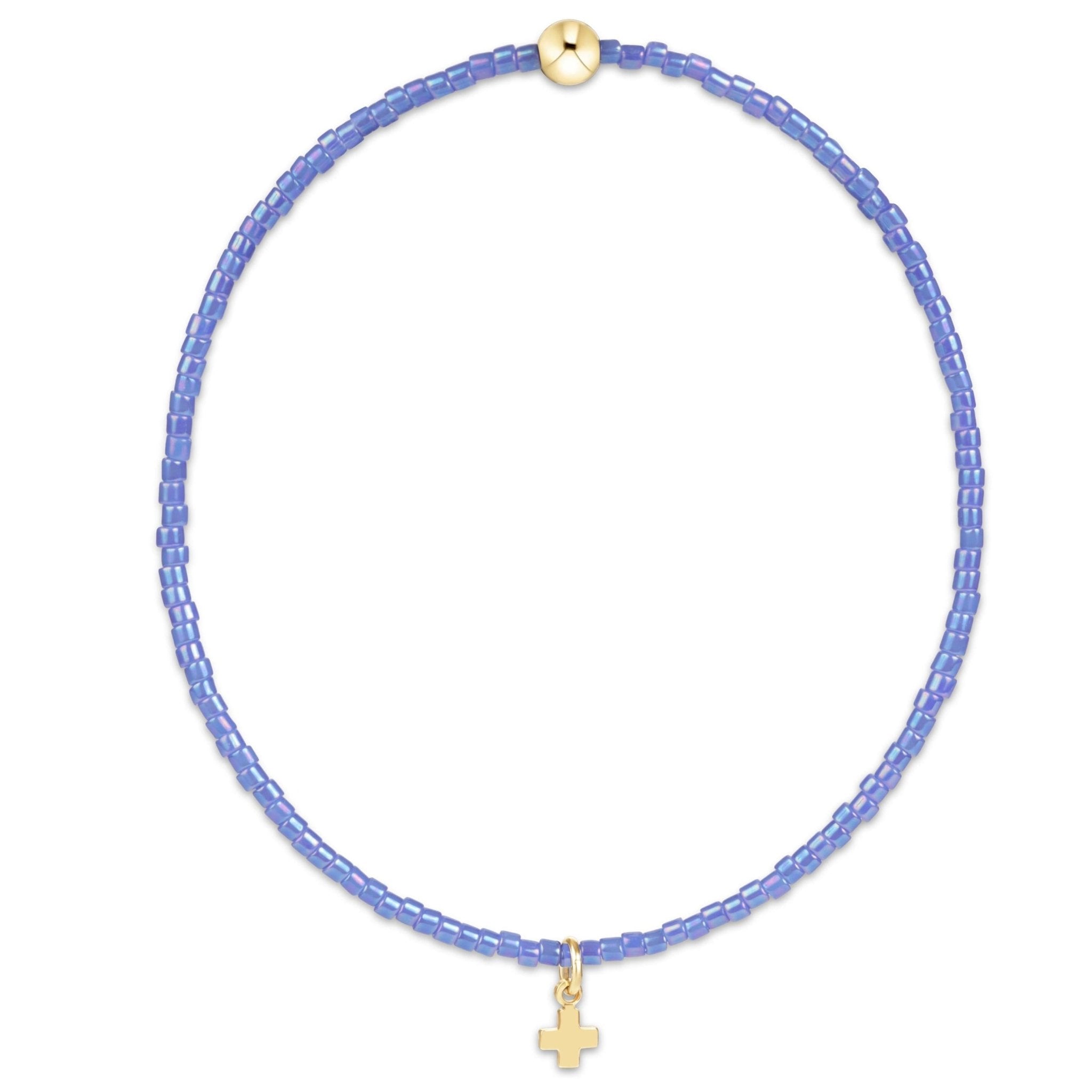 enewton Hope Classic Signature Gold Cross Charm Bracelet - Bright Blue - Enewton