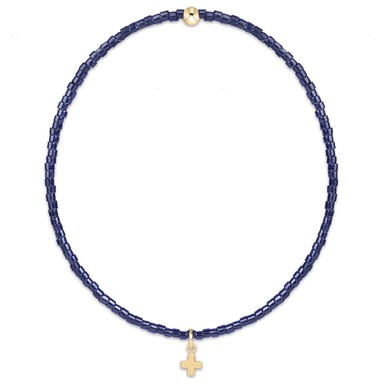 enewton Hope Classic Signature Gold Cross Charm Bracelet - Navy - Enewton