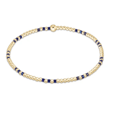 Enewton Hope Joy Pattern 2mm Bead Bracelet - Blue Metallic - Enewton