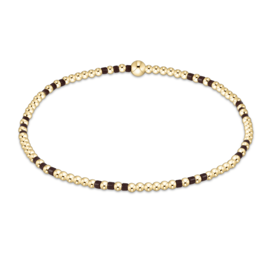 Enewton Hope Joy Pattern 2mm Bead Bracelet - Chocolate - Enewton