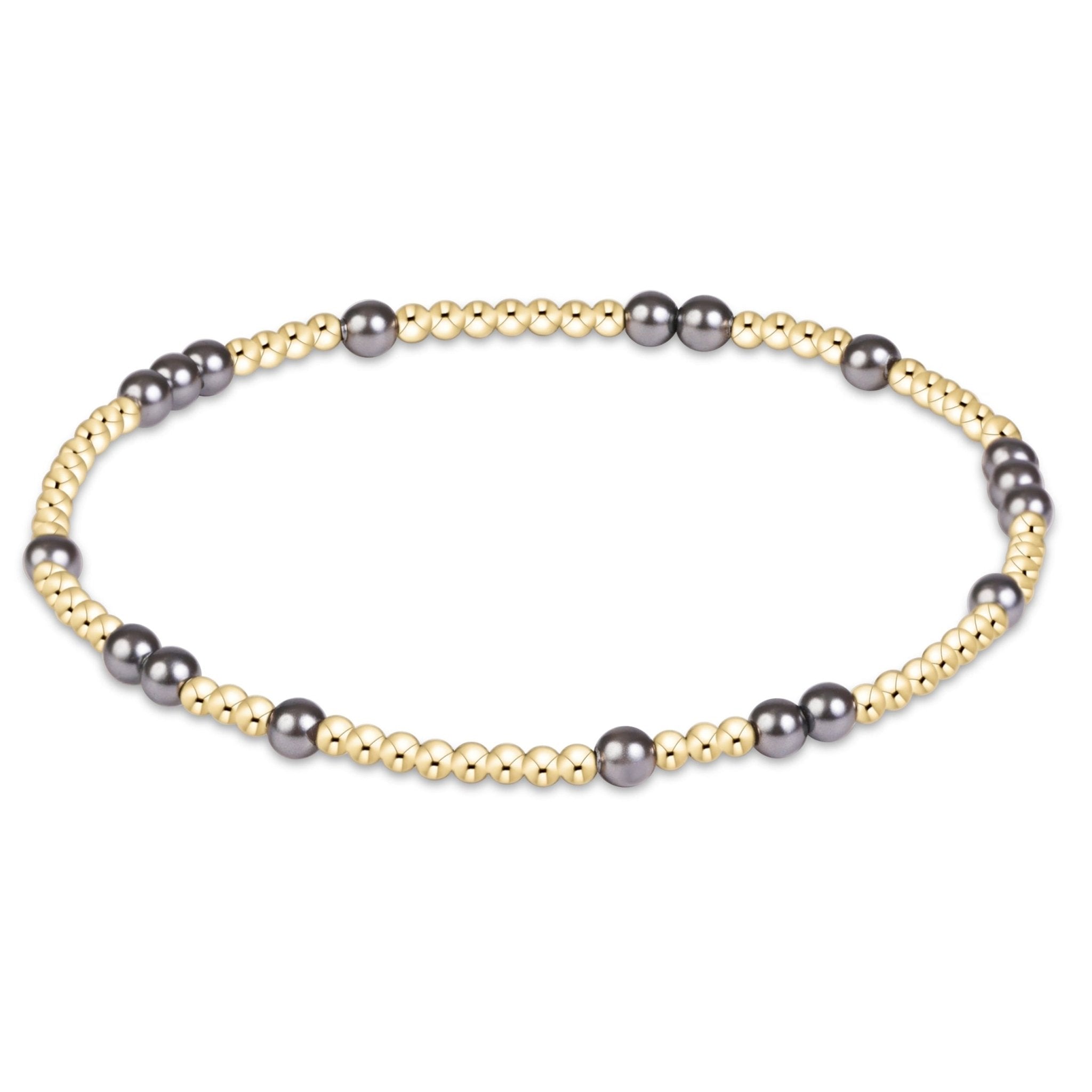 enewton Hope Unwritten Pearl Dark Grey 3mm Bracelet - Enewton
