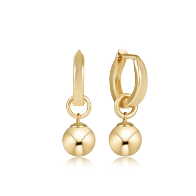 Enewton Huggie Gold 0.5" Hoop- Classic Gold 8mm Charm - Enewton