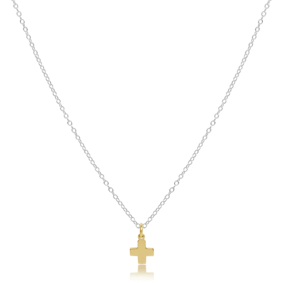 Enewton Mixed Metal Signature Cross Gold Charm Necklace - Enewton