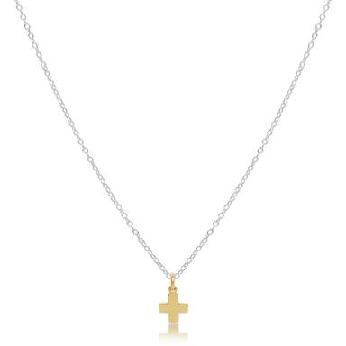Enewton Mixed Metal Signature Cross Gold Charm Necklace - Enewton