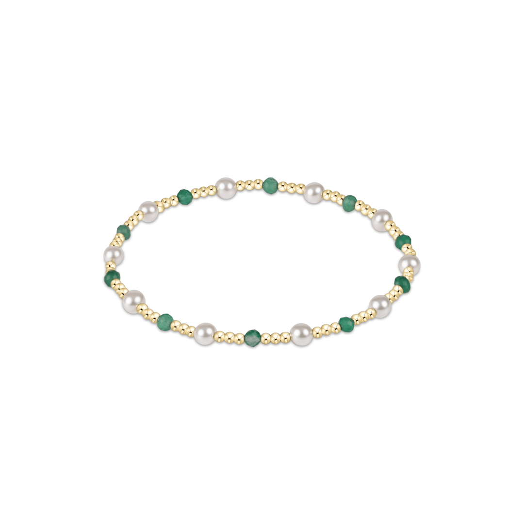 Enewton Pearl Sincerity Pattern 4mm Bead Bracelet - Green Onyx - Enewton