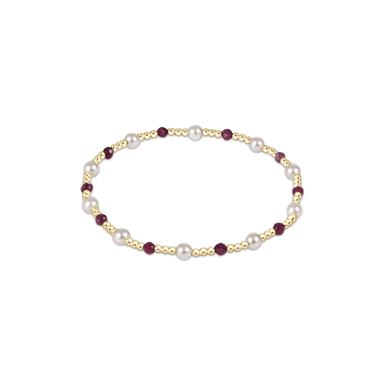 Enewton Pearl Sincerity Pattern 4mm Bead Bracelet - Ruby - Enewton