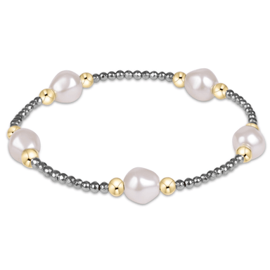enewton Purpose Admire Pearl 8mm Bracelet - Silver Faceted Hematite - Enewton
