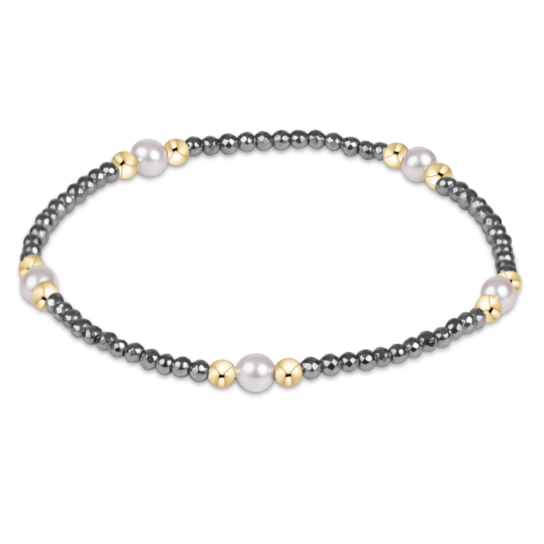 Enewton Purpose Pearl 4mm Bracelet - Silver Faceted Hematite - Enewton