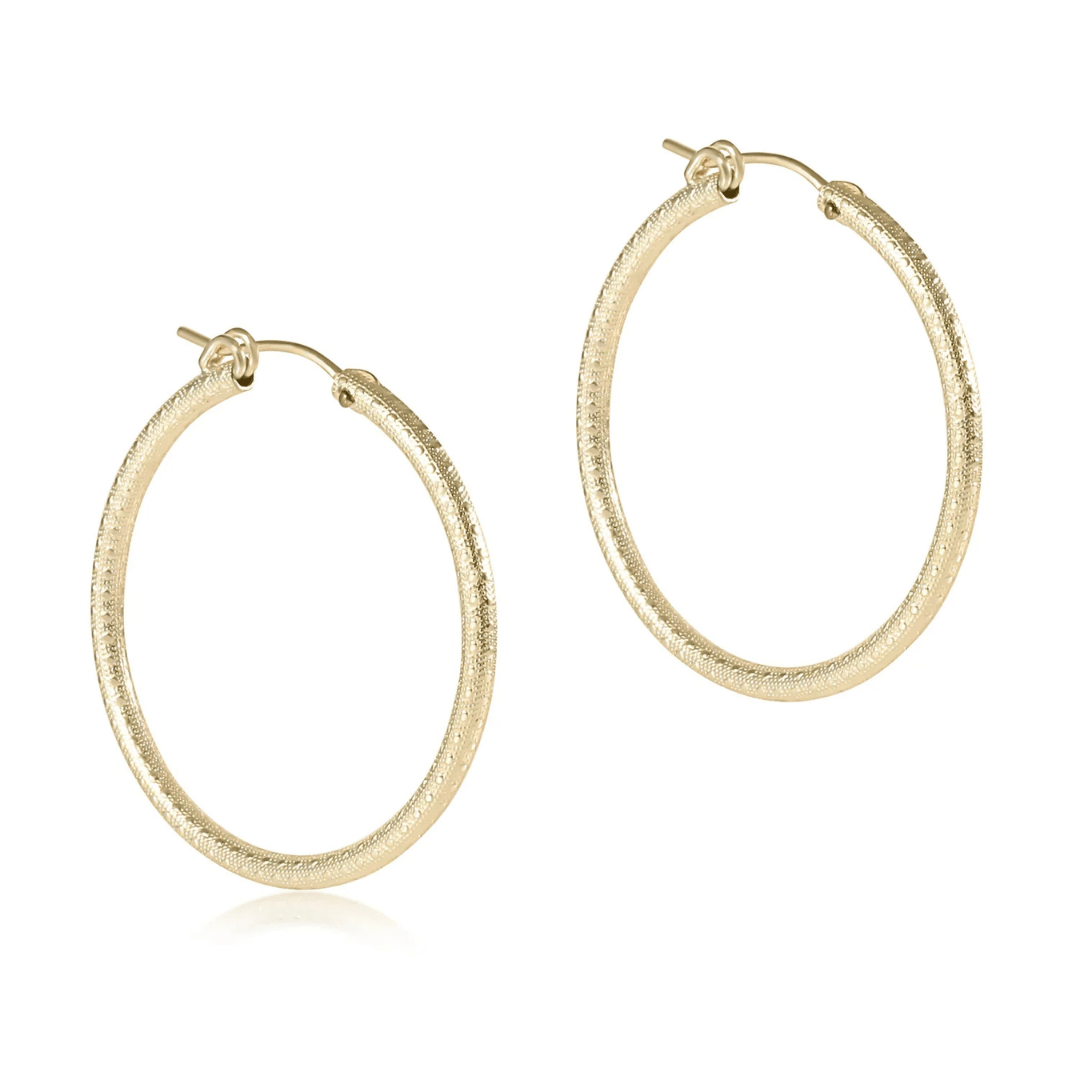 Enewton Round Gold 0.5" Hoop - Textured - Enewton