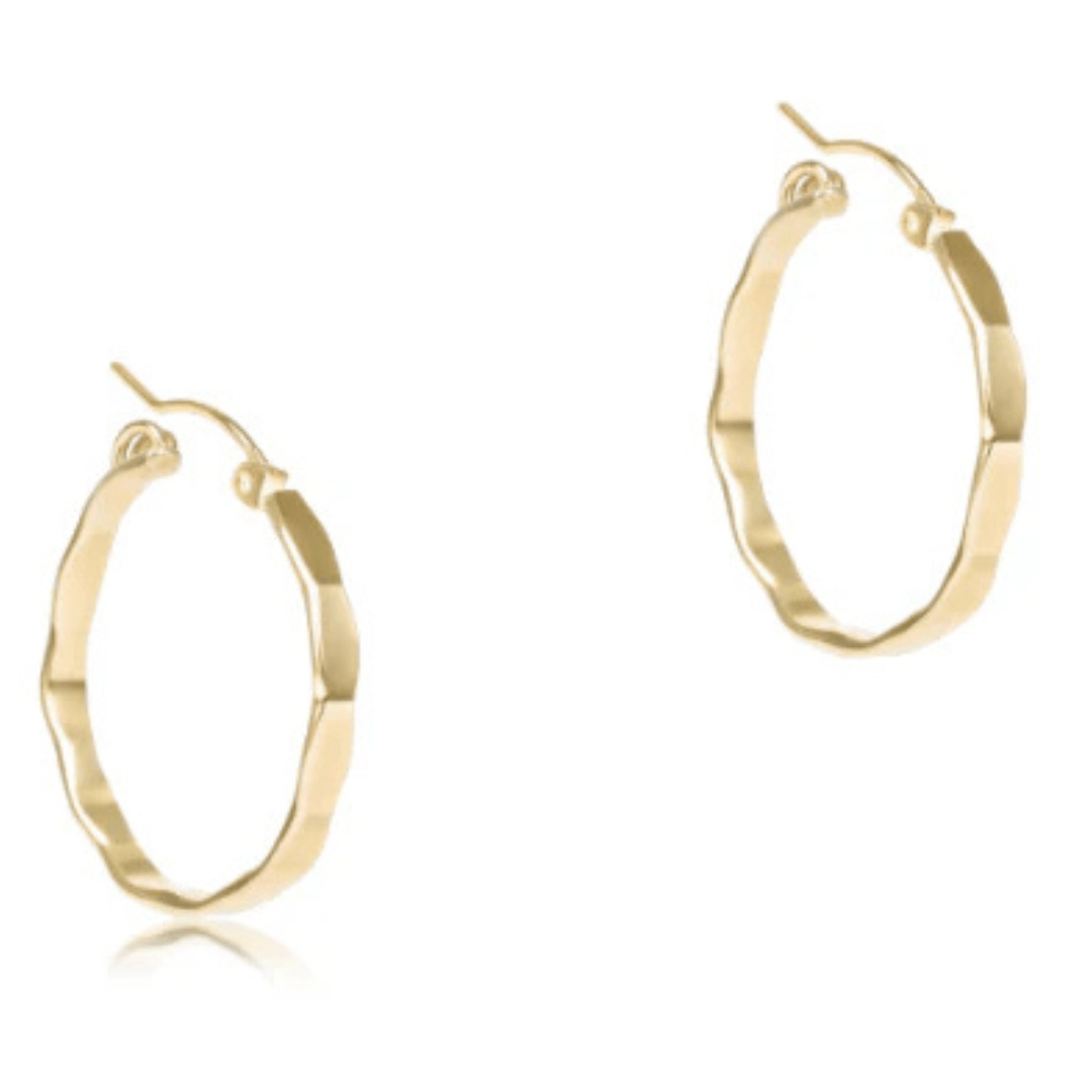 Enewton Scalloped Round Gold 1.25" Hoop - Smooth - Enewton