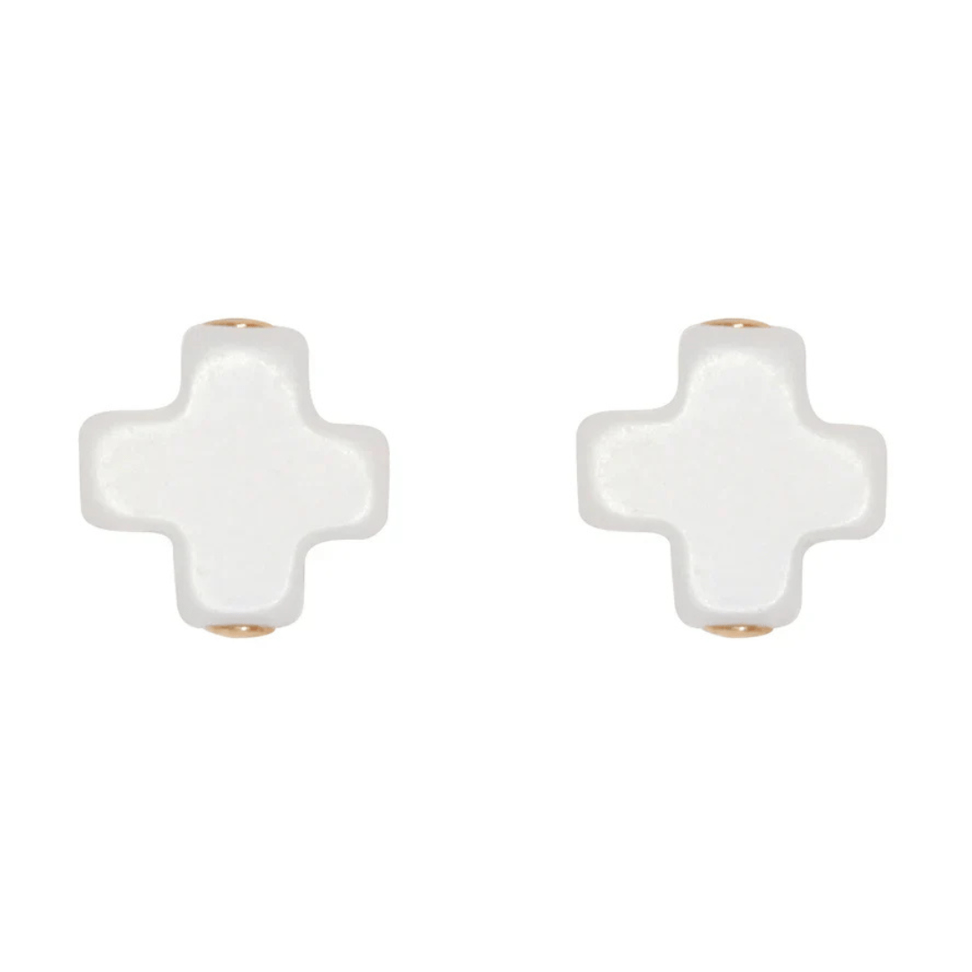 Enewton Signature Cross Small Stud - Off - White - Enewton
