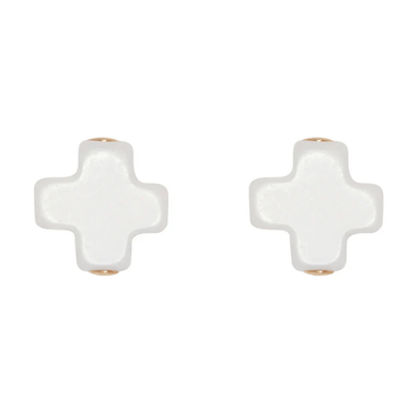 Enewton Signature Cross Small Stud - Off - White - Enewton