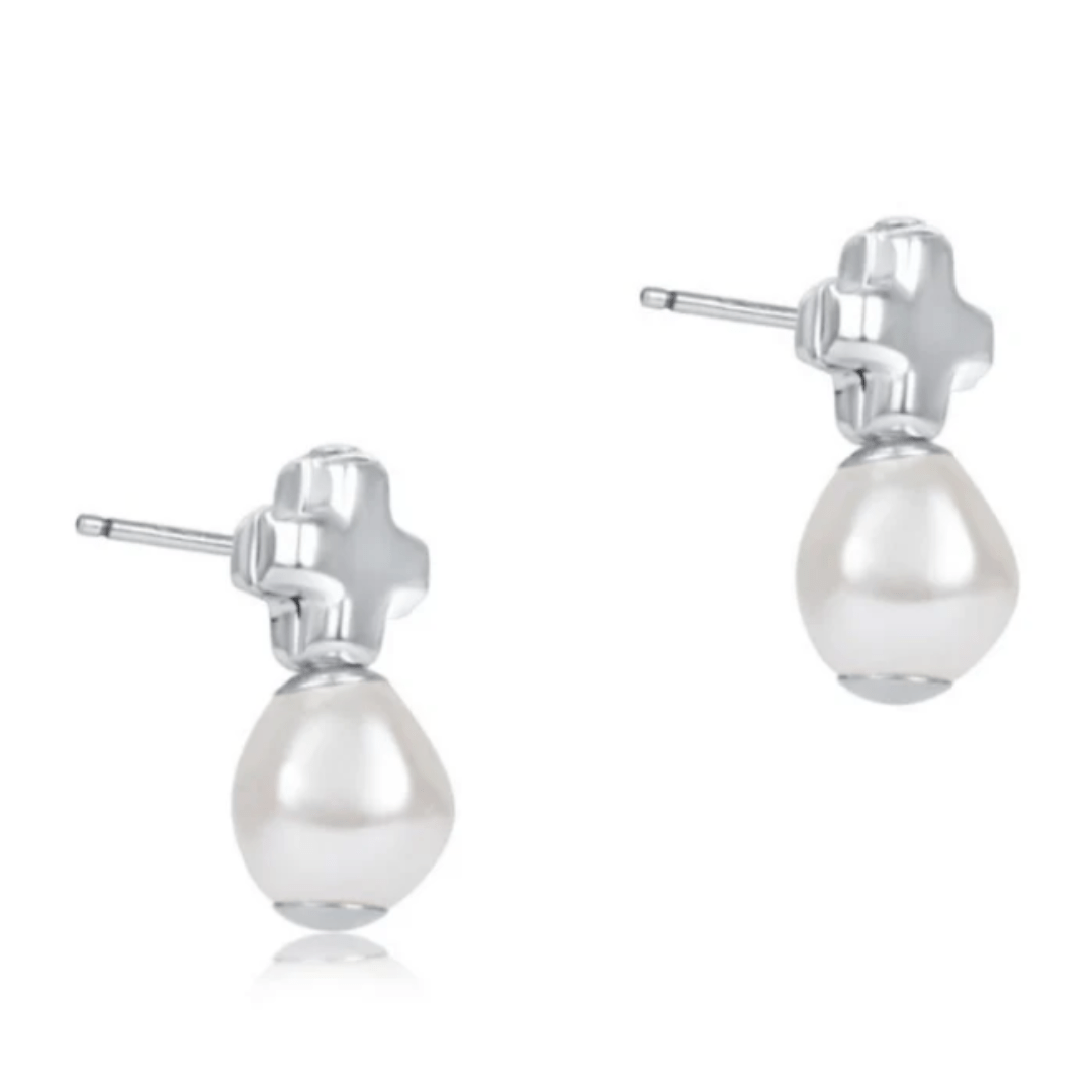Enewton Signature Cross Sterling Stud - Pearl - Enewton