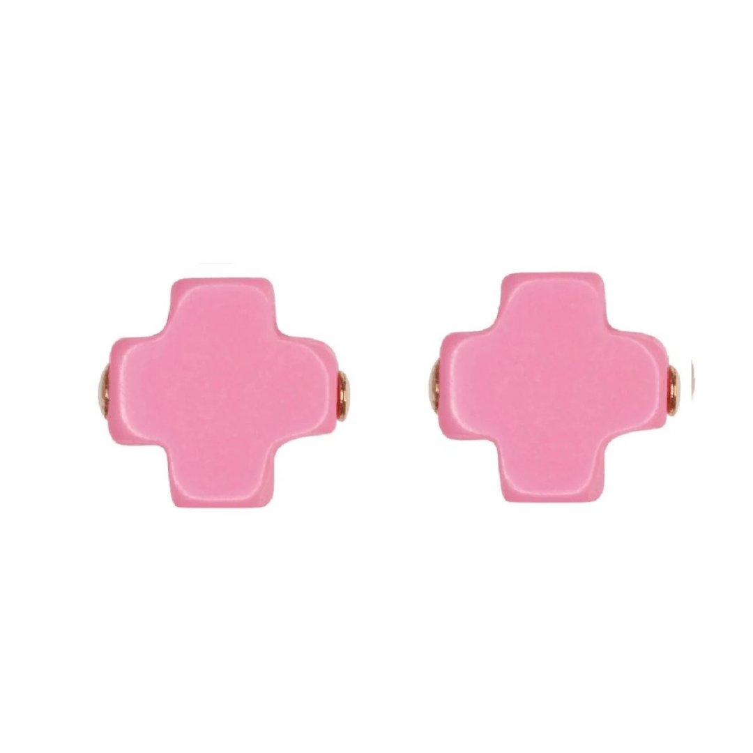 Enewton Signature Cross Stud - Bright Pink - Enewton
