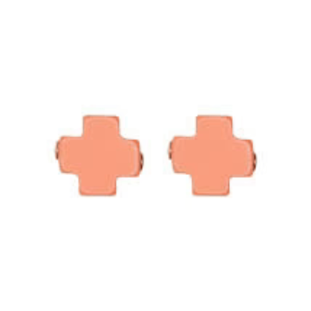 Enewton Signature Cross Stud - Coral - Enewton