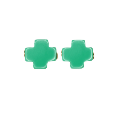 Enewton Signature Cross Stud - Emerald - Enewton