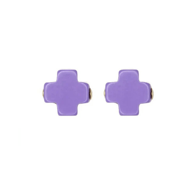 Enewton Signature Cross Stud - Purple - Enewton