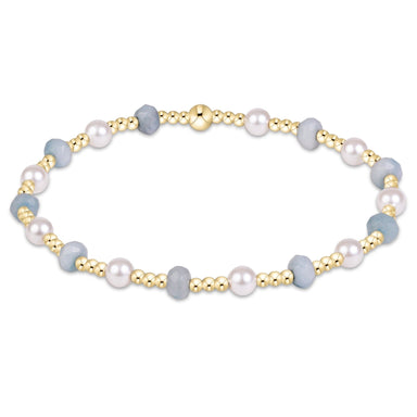 enewton Sincerity Gemstone/Pearl 4mm Bracelet - Aquamarine - Enewton