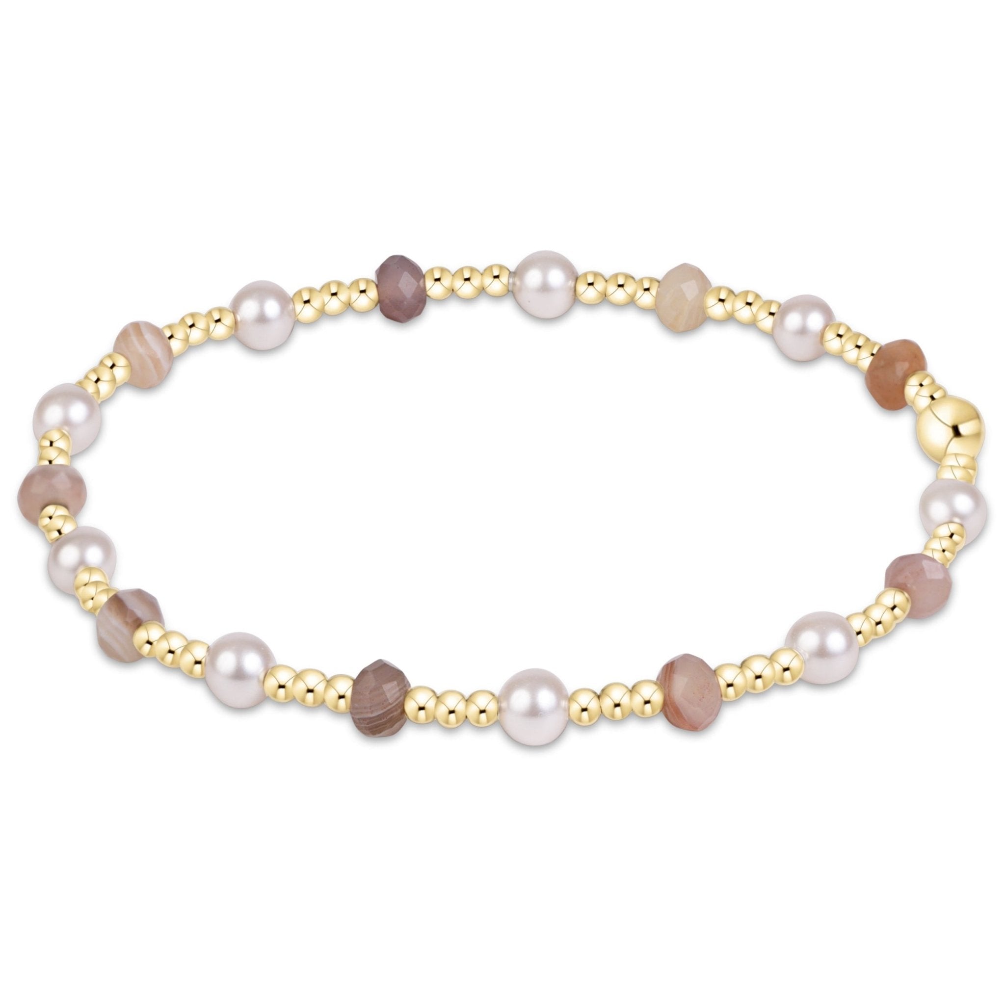 enewton Sincerity Gemstone/Pearl 4mm Bracelet - Botswana Agate - Enewton