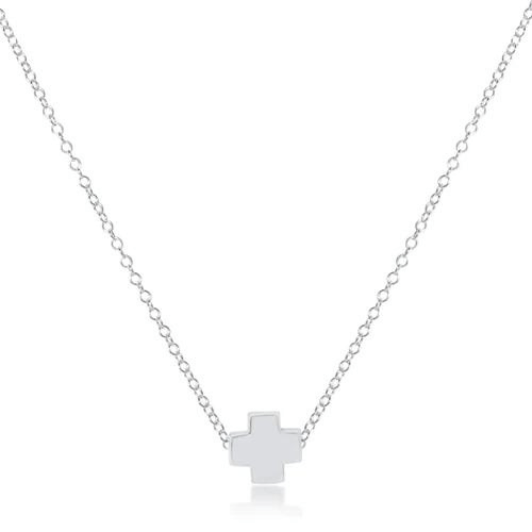 Enewton Sterling Signature Cross Necklace - Off - White - Enewton