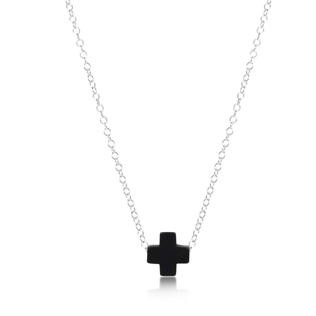 Enewton Sterling Signature Cross Necklace - Onyx - Enewton