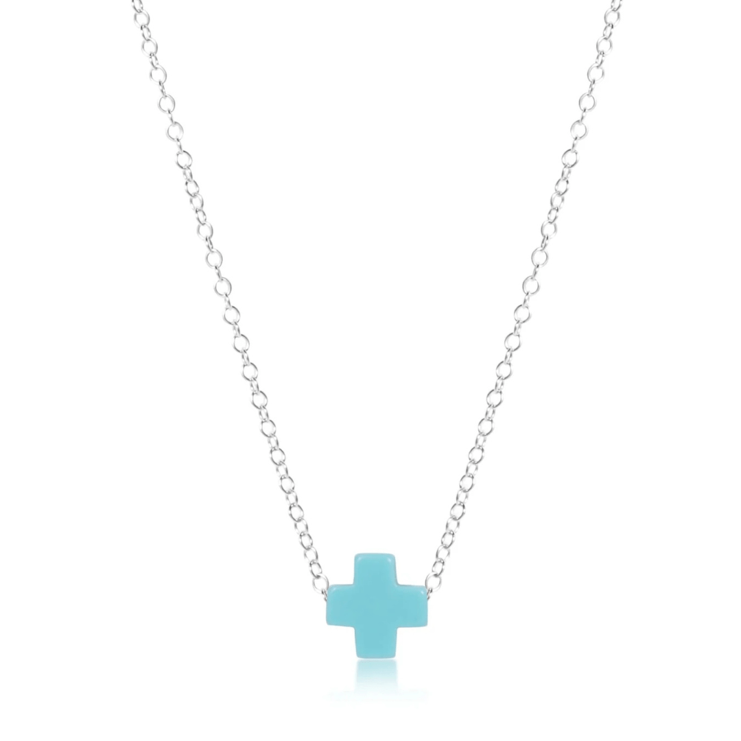 Enewton Sterling Signature Cross Necklace - Turquoise - Enewton