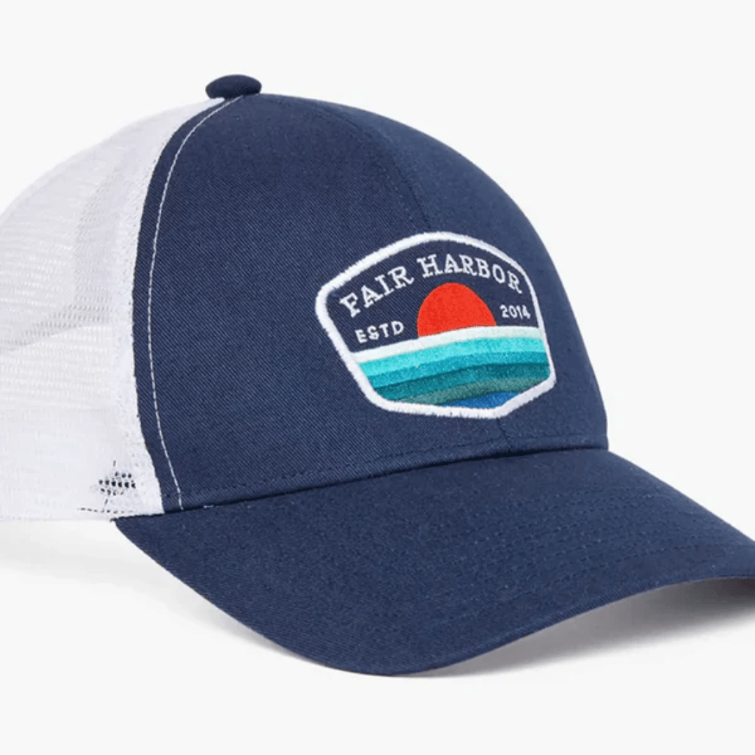 Fair Harbor Maritime Trucker Hat - Navy Wave - Fair Harbor