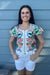 Farm Rio Garden of Life Scarf Scalloped Blouse - Farm Rio