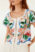 Farm Rio garden of life scarf scalloped blouse - Farm Rio