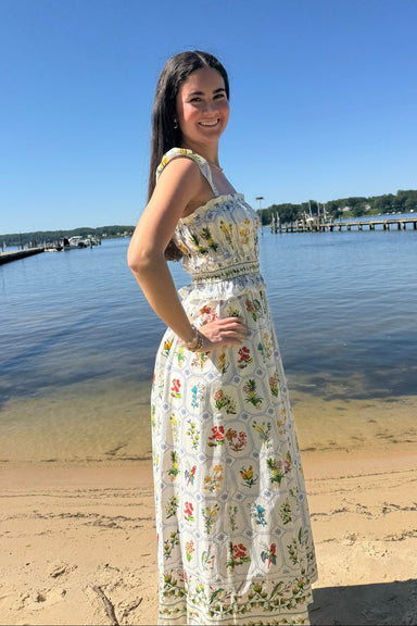 Farm Rio Maxi Dress - Tropical Porcelain - Farm Rio