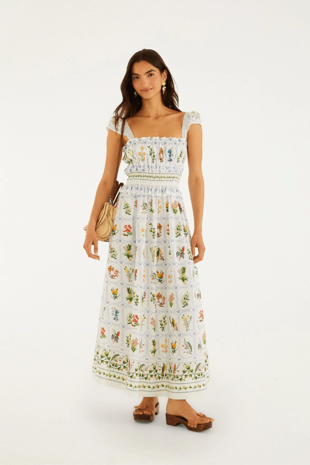 Farm Rio Maxi Dress - Tropical Porcelain - Farm Rio