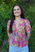 Farm Rio Pink Ligia Floral Puff Sleeve Blouse - Farm Rio