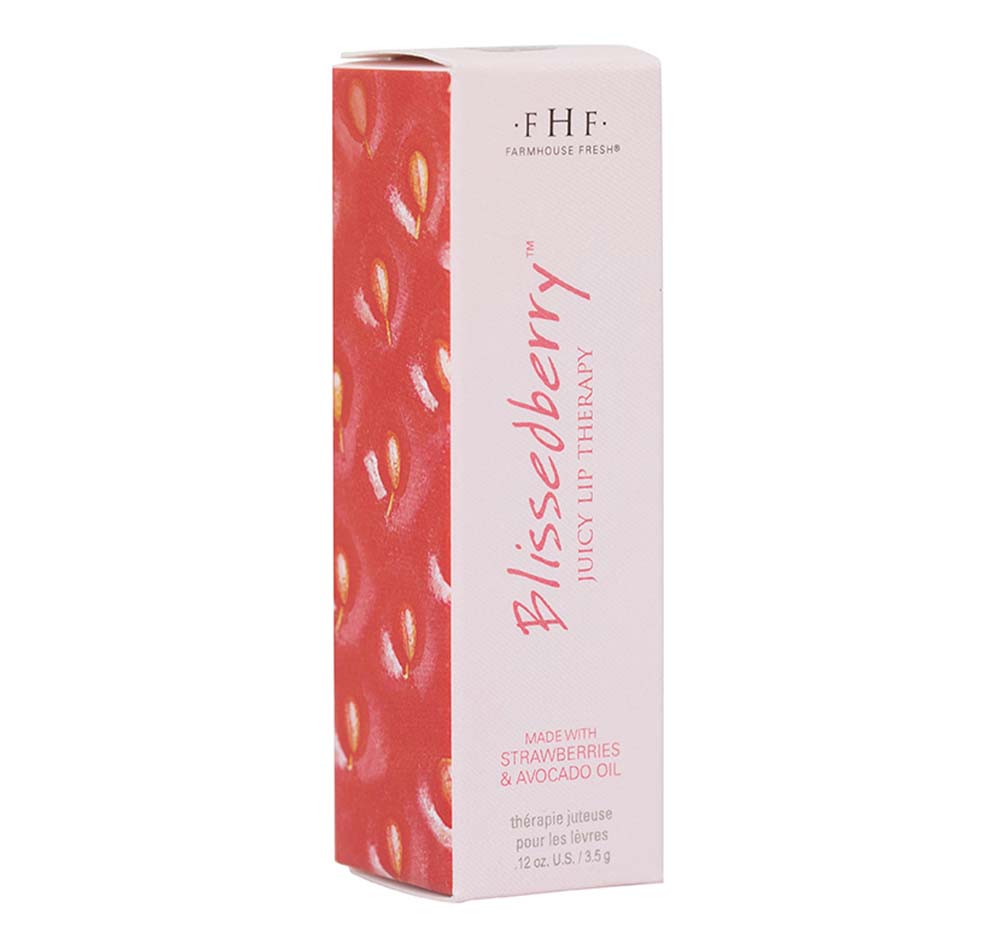 Blissedberry lip balm in its pink box