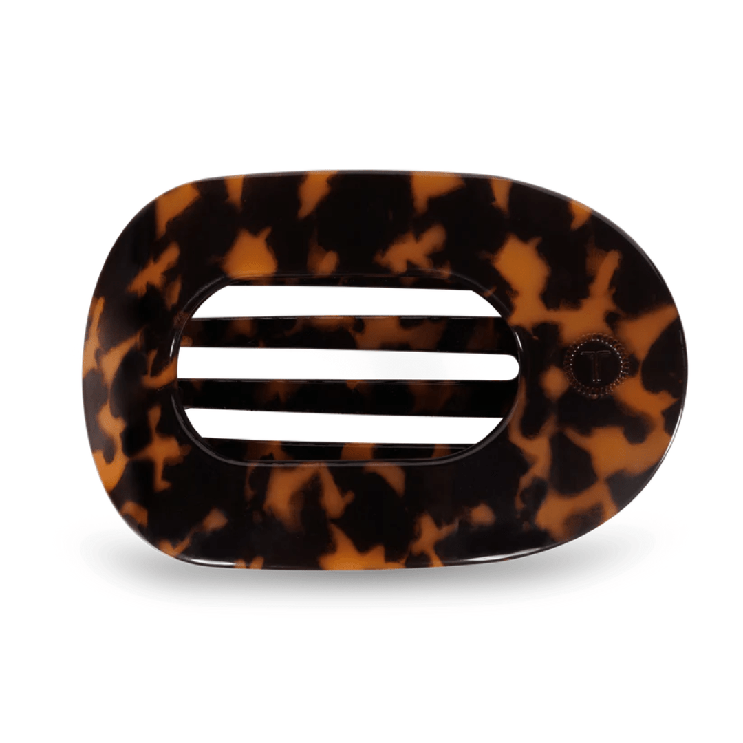 Flat Round Hair Clip - Tortoise - Teleties