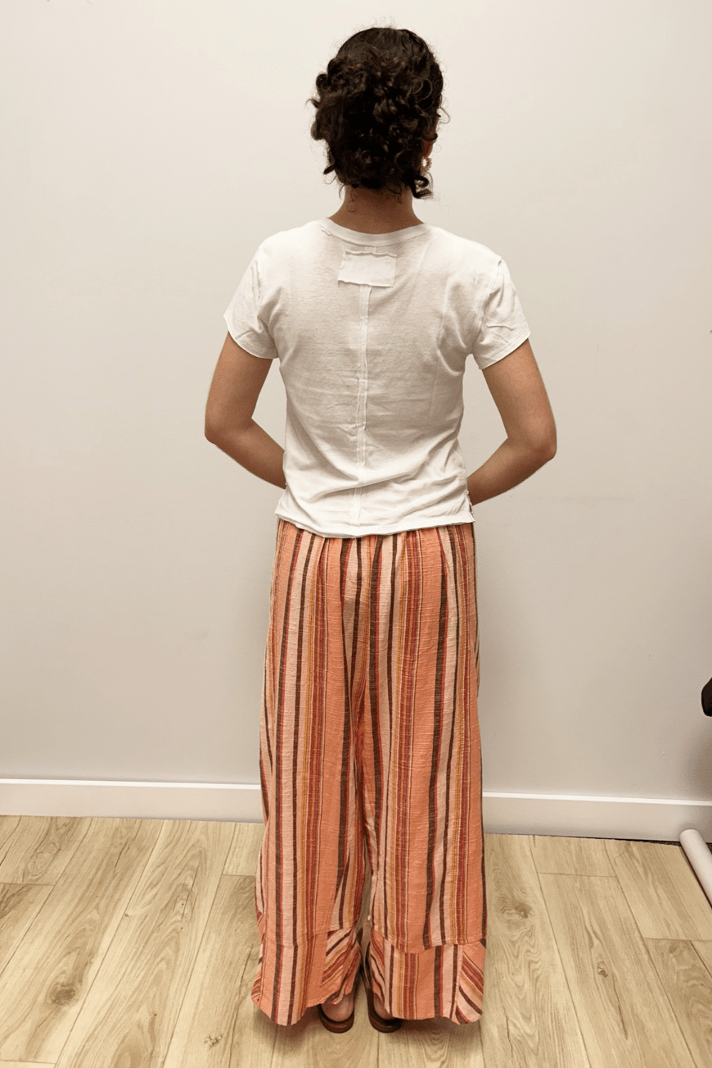 Free People Days End Solar Linen Stripe- Sft Coral - Free People