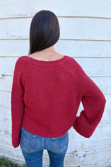 Free People Heartland Pullover In Richest Red - Free People