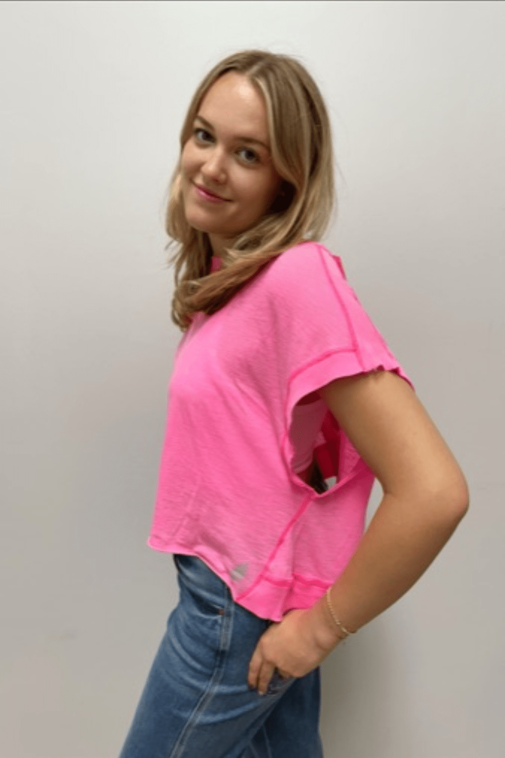 Free People My Time Tee- Hot Pink - Free People