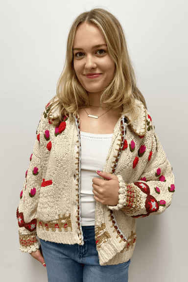Free People Rosebud Cardi- Ivory Combo - Free People