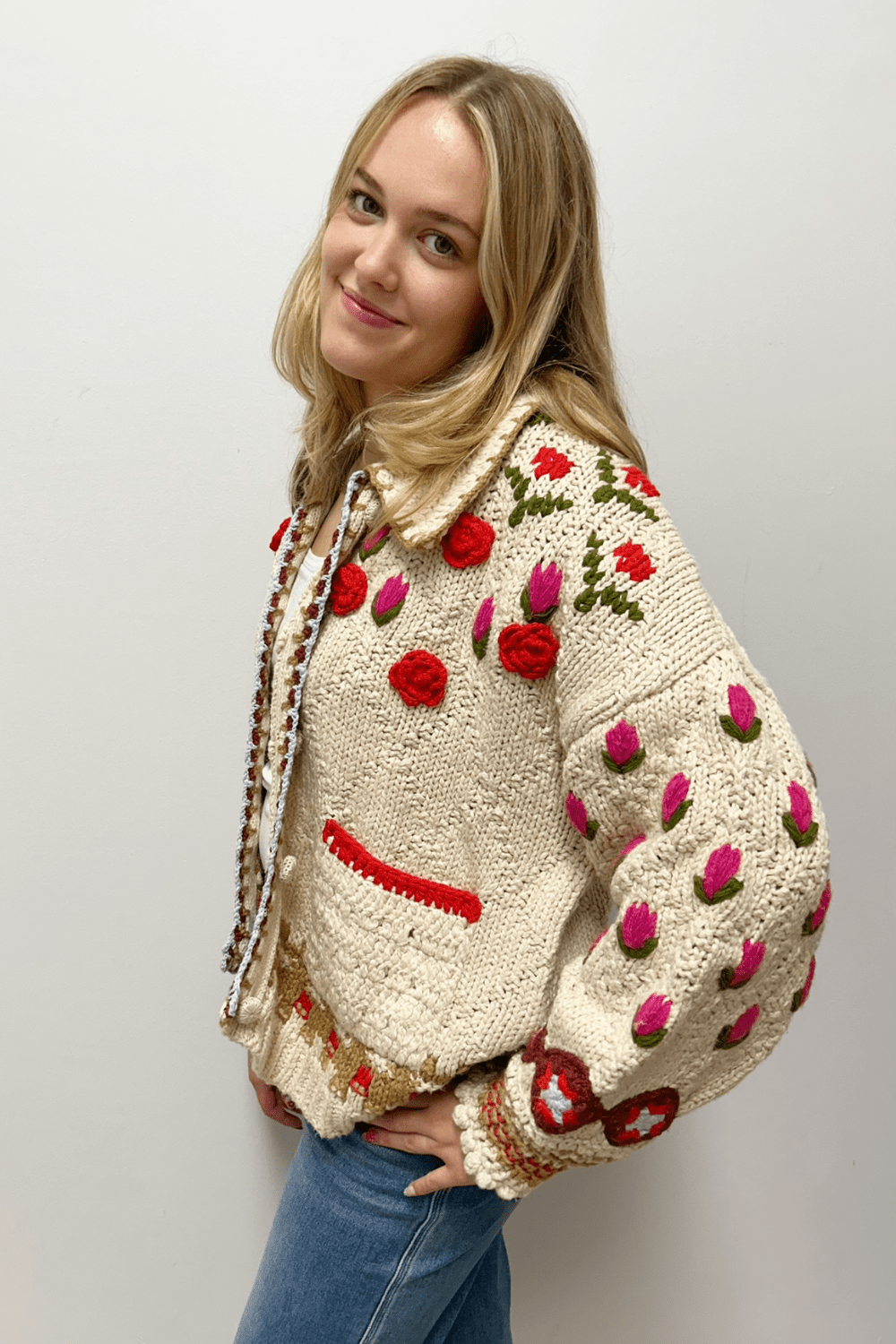 Free People Rosebud Cardi- Ivory Combo - Free People