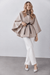 Funnel Neck Belt Cape - Beige - Very Moda