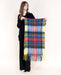 Fuzzy Colorburst Plaid Scarf - Yellow - Very Moda