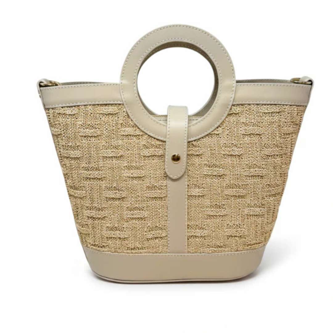 German Fuentes Leather & Raffia Tote Bag - German Fuentes