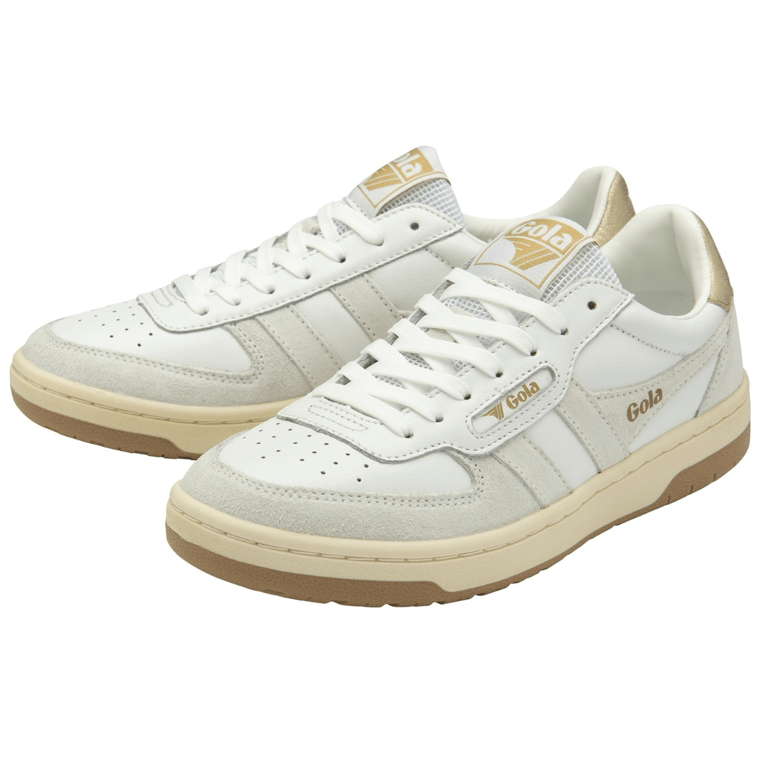 Gola Classic Women's Hawk Sneakers - White/Gold - Gola