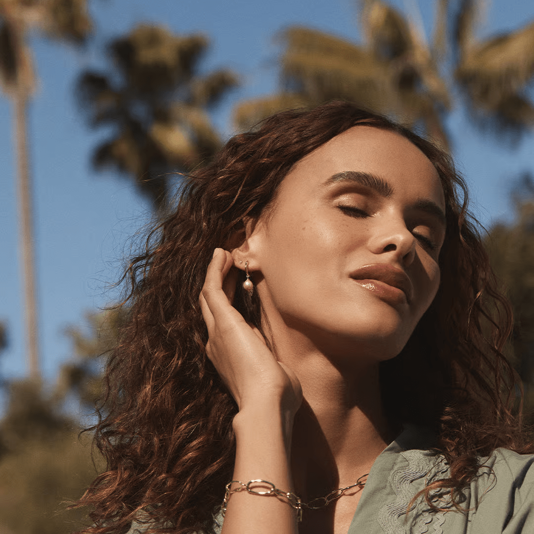 Gorjana Pink Pearl Huggies - Gorjana