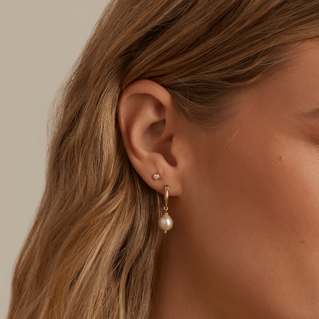 Gorjana Pink Pearl Huggies - Gorjana