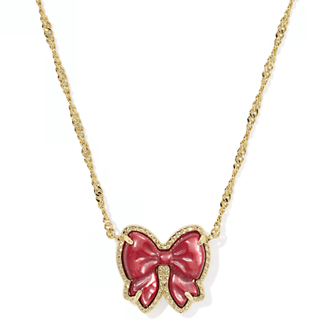 Haley Bow Necklace - Red Mother of Pearl - Kendra Scott