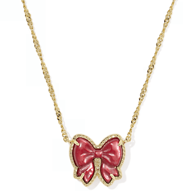 Haley Bow Necklace - Red Mother of Pearl - Kendra Scott
