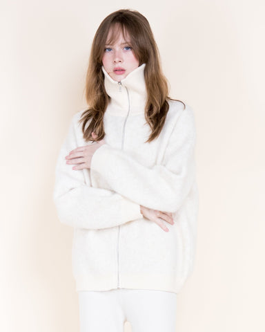 Heathered Two Tone Cardigan - Beige - Very Moda